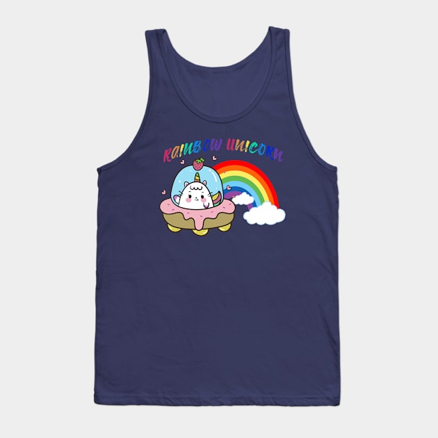 Rainbow Alien Unicorn Tank Top by JeffDesign